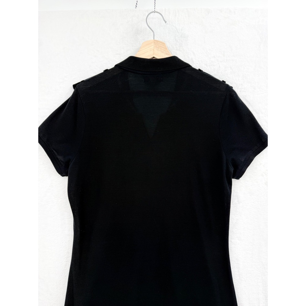 Burberry Polo Shirt Dress XL Black Cotton Old Money Luxury Minimalist Academia - Picture 6 of 11